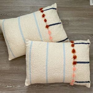 ANTHRO All Roads Solstice Shams Standard Pillow Size Woven Tassle Stripe Boho  M